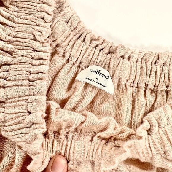 Aritzia Wilfred sartre pink off the shoulder linen swing top S - Picture 4 of 10